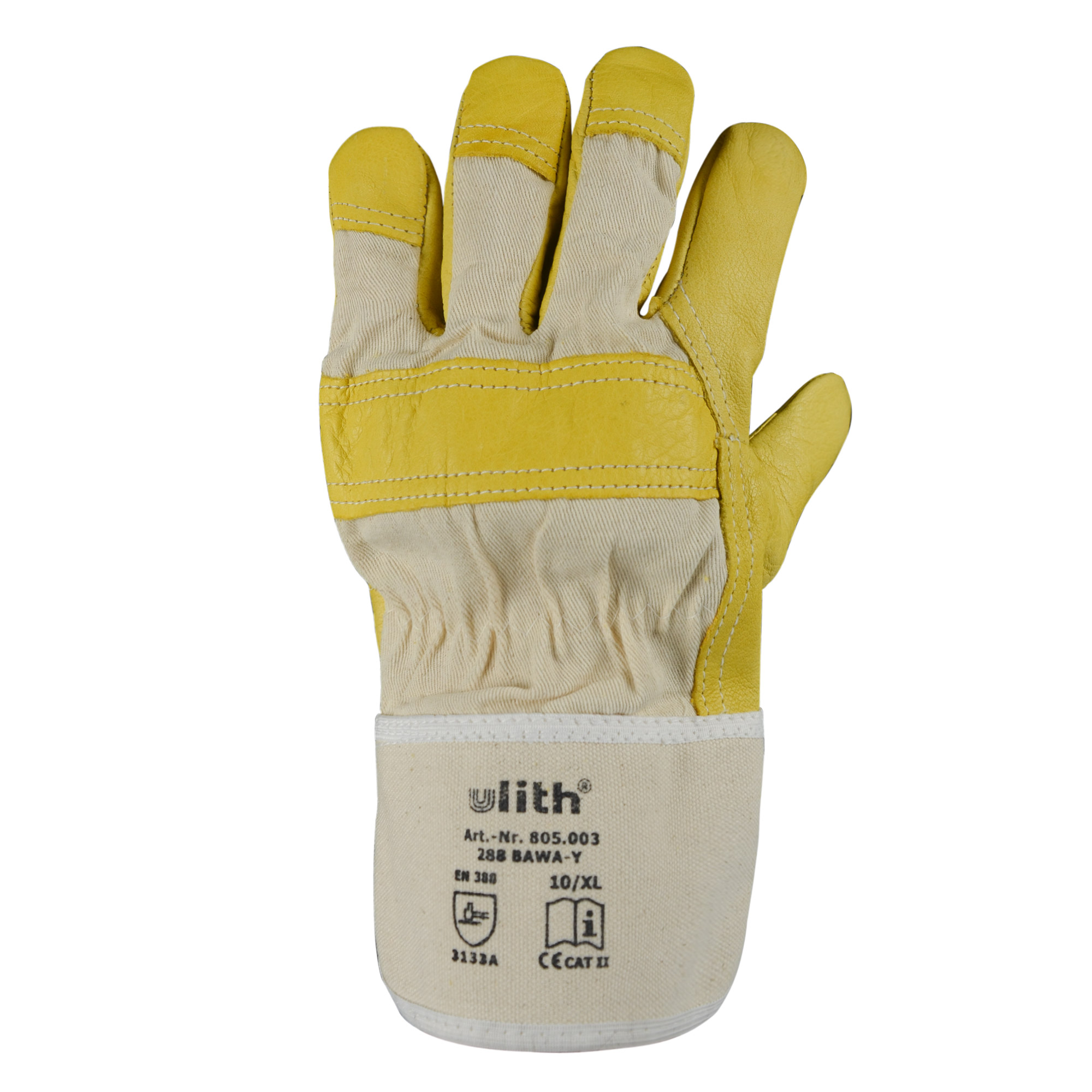 Arbeitshandschuh Vollleder Größe 10 Farbe gelb/grau