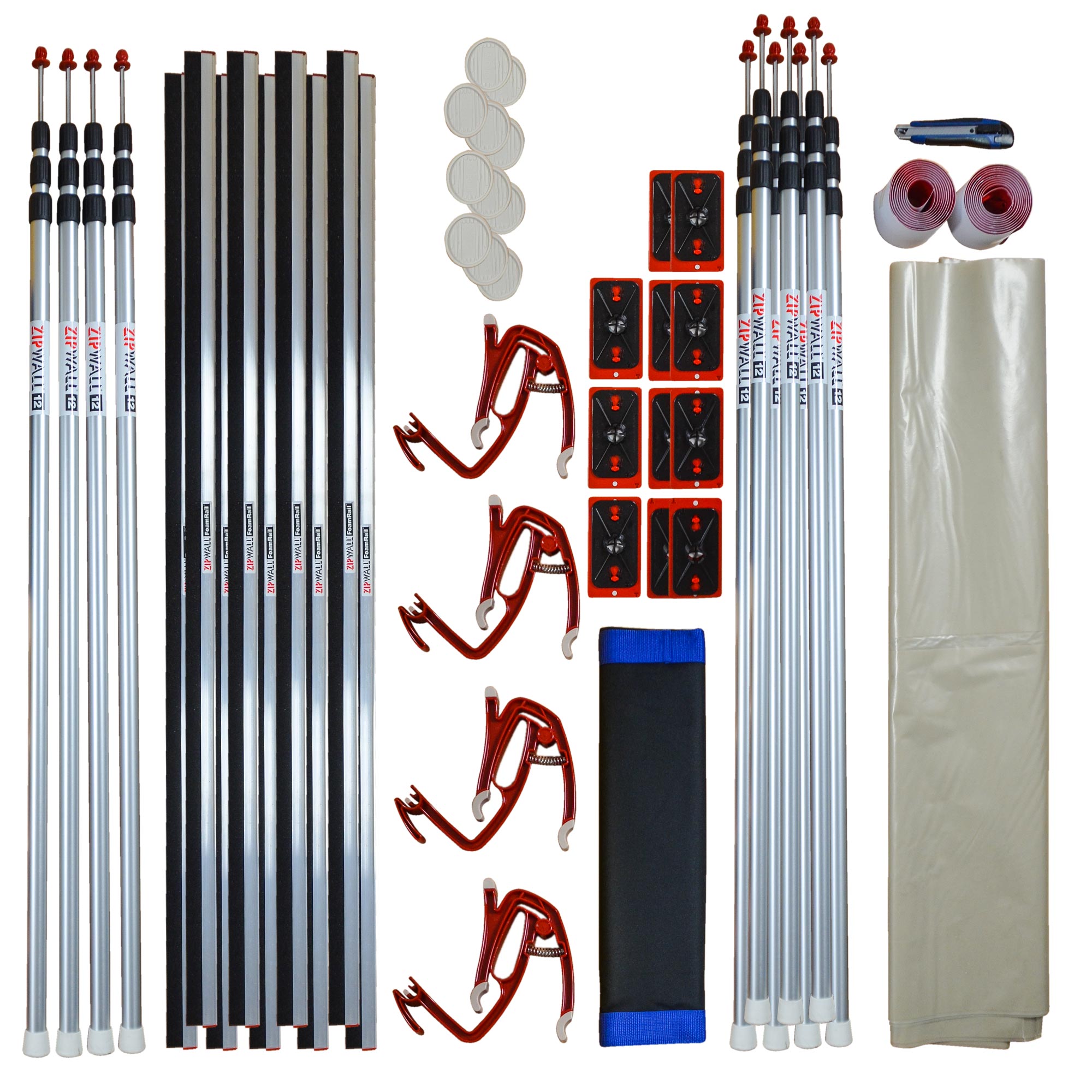 ZipWall® Staubschutzwand "Profi-Sanierer-Paket 3" Länge 12,50 m komplett mit Dichtschienen