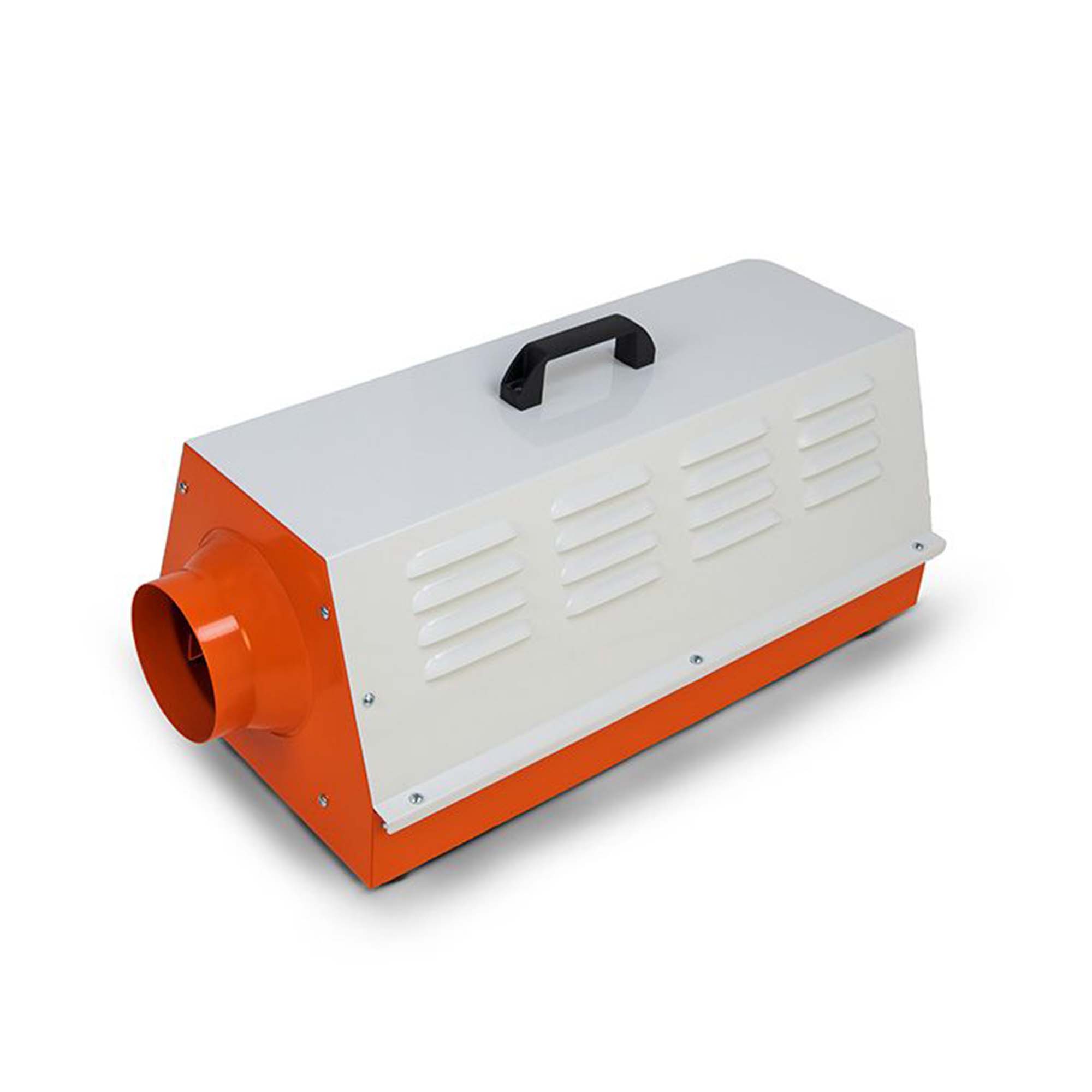 Orange-weißes mobiles Warmluftgebläse mit Griff