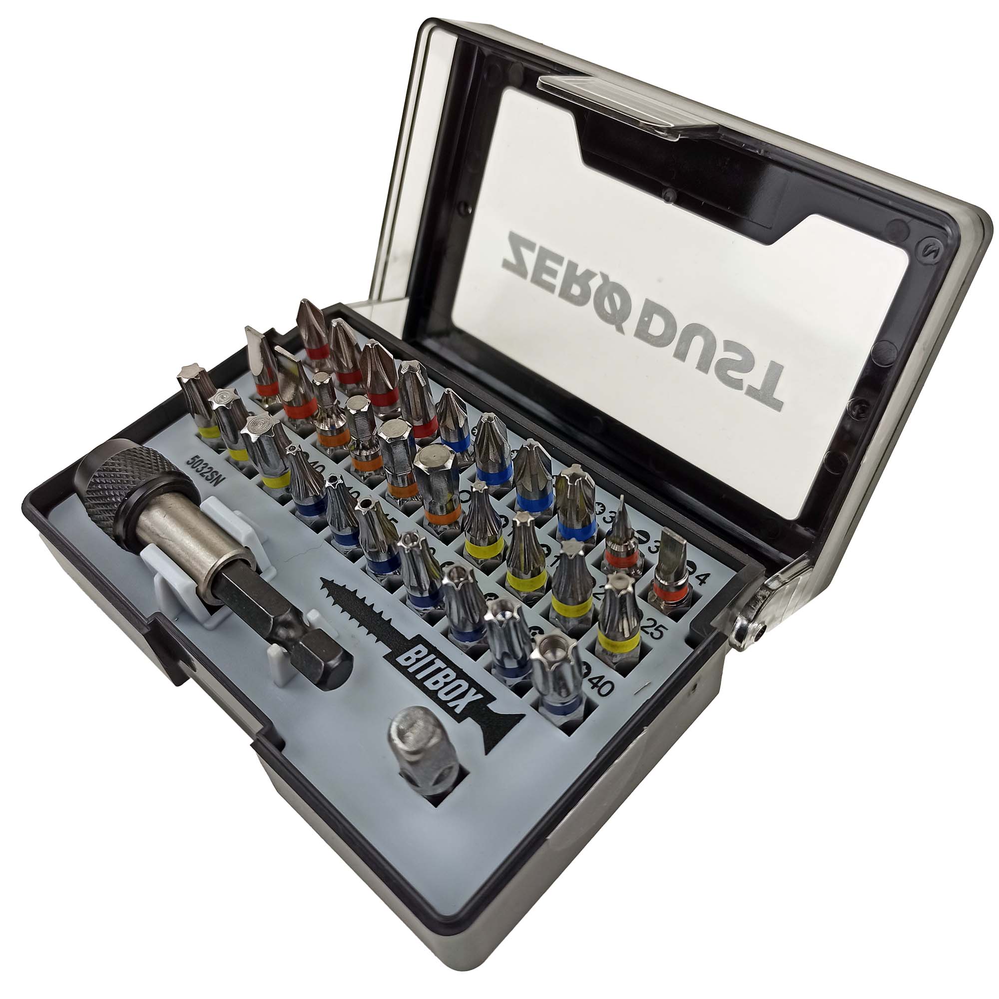 Sn10 Rvr Bit Zero Dust Bit-Box 32-teilig SN Bits aus S2 Stahl Bestückung PZ/PH/FL/SW ...