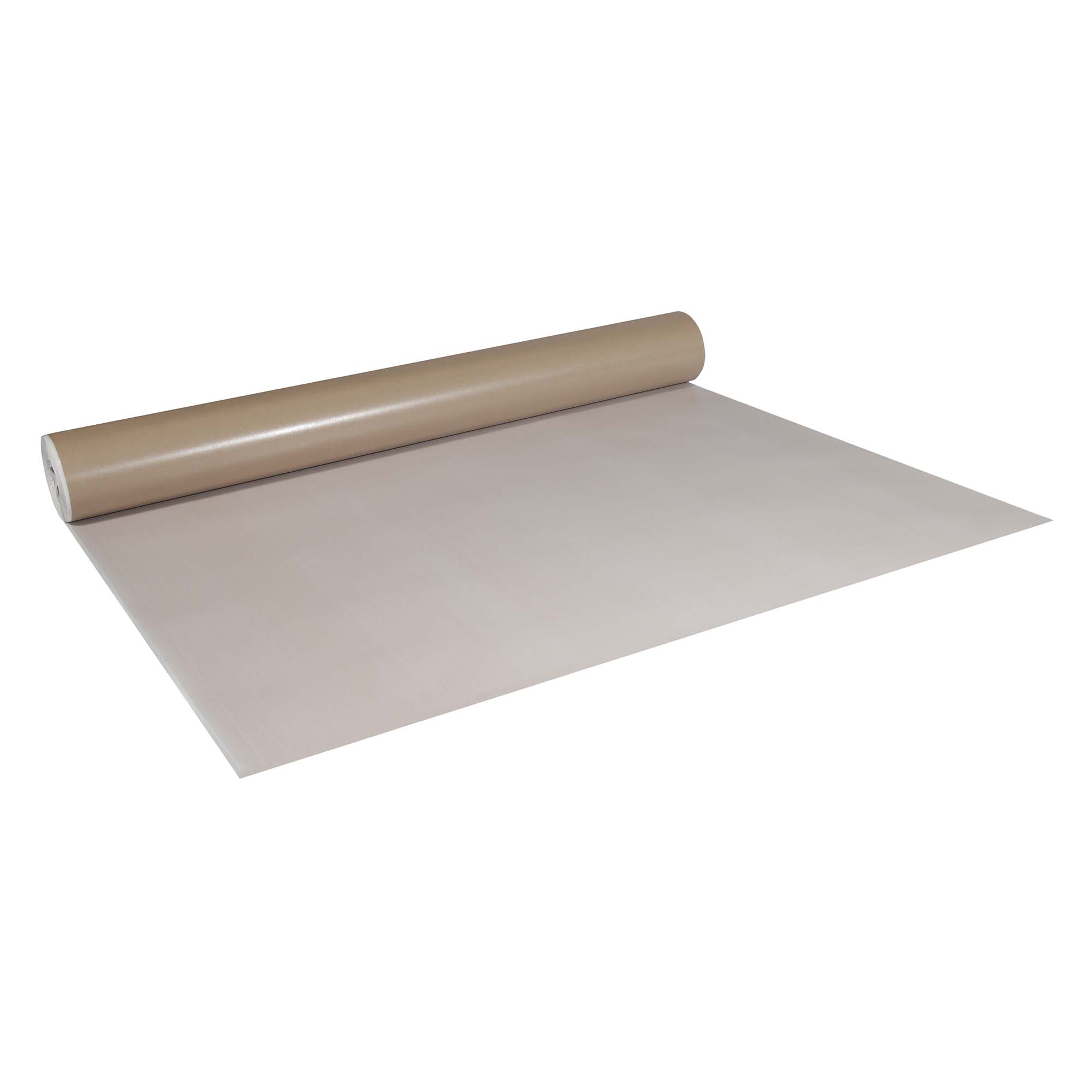 AbdeckPap130ausgerollt Abdeckpappe Milchtütenpapier weiß/braun 1,3 x 42 m beidseitig PE Folie beschichtet 250 g/m²