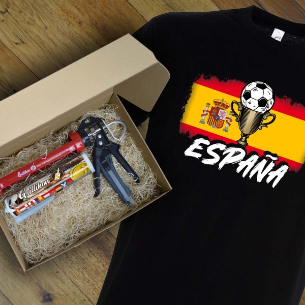 Grillikon EM-Set „Spanien“ Senf in 300 ml Kartusche mit T-Shirt