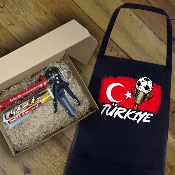 Grillikon EM-Set „Türkei“ Senf in 300 ml Kartusche mit Grillschürze