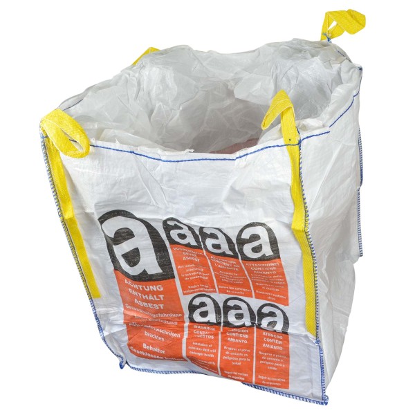 BIG BAG Asbest 90 x 90 x 110 cm beschichtet mit Warndruck